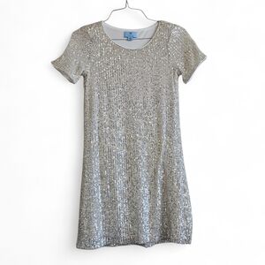 CeCe Sequin Mini Dress XS Champagne Gold NWT NYE Holiday Sparkle